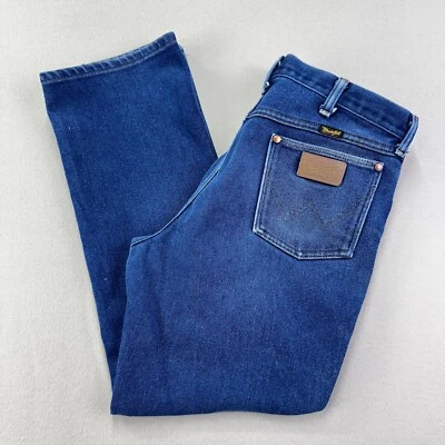 Pantalones de mezclilla Wrangler vintage para hombre 36x30 azul desgastado 947STR ajuste regular hechos en EE. UU. Foto 1 de 4