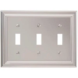 Amerelle Continental 3 Toggle Wall Plate Satin Nickel 94TTTN - New - Picture 1 of 1
