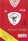 Football Programme BRISTOL CITY v ROTHERHAM UNITED Jan 1986