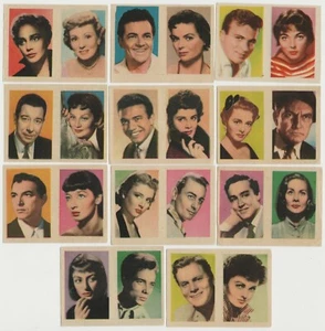 Lote de 11 pares de estrellas de cine vintage de los años 50 y 60 en papel de stock E1 - Imagen 1 de 2