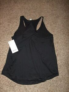 LULULEMON NEW WITH TAGS Essential Black tank with back pleats size 8