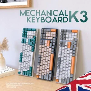 K3 Gamer Mechanical Keyboard LED Backlight 100 Keys Gaming Wired Keyboard Wired - Picture 1 of 18