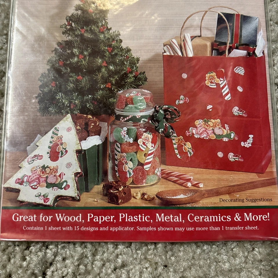 Rub-On Transfers Christmas Bears Lucy And Me Giftwrap Angels Plaid 7 Sheets