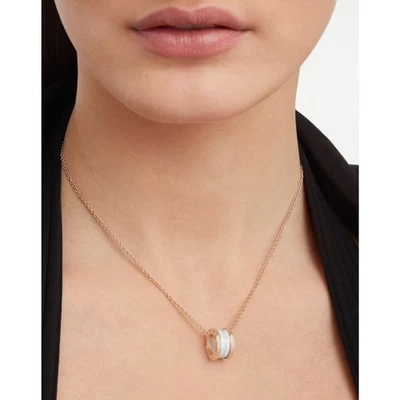 Auténtico Collar Bulgari B.zero1 Oro Rosa 18K Cerámica Blanca  Foto 1 de 4