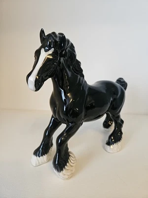  BESWICK BLACK CANTERING SHIRE HORSE-BCC SPECIAL LTD. EDITION OF 735 ONLY - Image 1 of 4