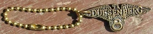 ORIGINAL NOS BRONZE DUESENBERG 8 LOGO ADVERTISING KEYCHAIN or WATCH FOB #D859 - Picture 1 of 3