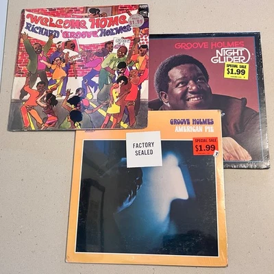 SEALED!! Richard Groove Holmes Vinyl LP Lot: Groove Merchant NIGHT GLIDER, ETC. - Image 1 of 4