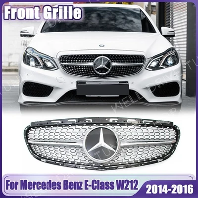 Silver Front Grille W/Emblem For Mercedes Benz W212 14-16 E300 E350 E400 E500 Foto 1 de 4