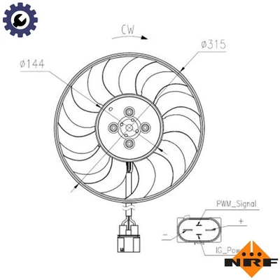 FAN ENGINE COOLING 47970 FOR DDAA/CUAA/DFEA/DFCA/DFHA/DFGA/DFGC/CRGB/DBGC 2.0L - Image 1 of 4
