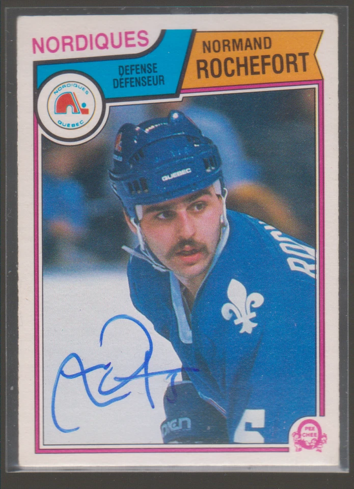 Autographed 83/84 OPC Normand Rochefort - Nordiques - Image 1 of 1