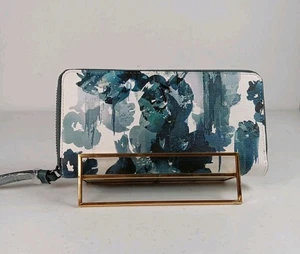 Neu ohne Etikett Simply VeraWang Geldbörse Blumenmuster blau und weiß RFID-Verschluss Reißverschluss - Bild 1 von 10