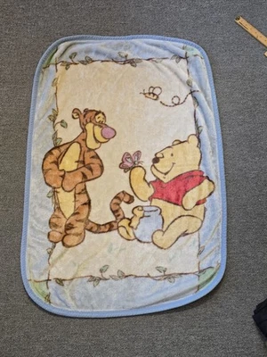 Vintage Disney Winnie The Pooh And Tigger Baby Crib Blanket Soft  - Image 1 of 4