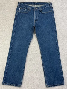 Carhartt Jeans Men’s 36x30 Straight Blue Denim Mid-Rise Workwear B480 DVB - Picture 1 of 9
