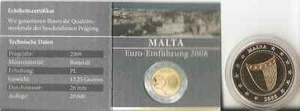 Sonderprobe - Prägung Malta - Euro Einführung 2008, - Bild 1 von 2