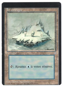 ►Magic-Style◄ MTG - Snow Covered Island - French Ice Age MISCUT MISPRINT - EX - Imagen 1 de 2