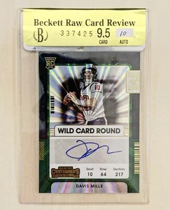 2021 Contenders Davis Mills Wild Card Auto Ticket BGS RCR 9.5 Auto 10 Rookie RC - Picture 1 of 2