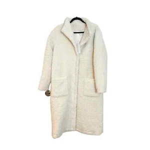Reformation Button Front Bromley Coats Long Sleeve Ivory Women's Size XL NWT - Picture 1 of 8