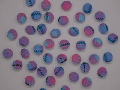 Vintage Fabric Pastel Art Deco Wire Shank Buttons 15mm Lot of 4 AA96 - Image 1 of 4