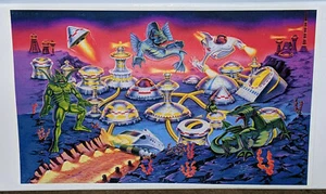 1990 Blue Ribbon Aquavisions Aquarium Backgorund Fantasea Creature & Aliens 30" - Picture 1 of 3