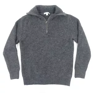 AND NOW THIS CHARCOAL GRAY SMALL FUNNEL NECK HALF ZIP HEAVYWEIGHT KNIT SWEATER - Picture 1 of 9
