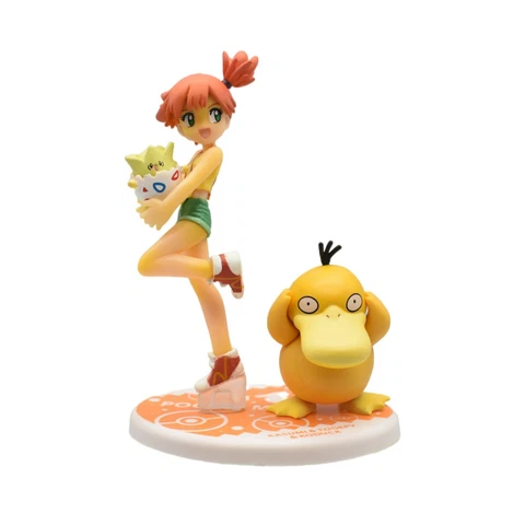 Misty Togepi and Psyduck Pokemon Trainer Collectible Statue Action Figure Model Cover