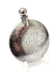 Lutz & Weiss Art Nouveau perfume frasco frasco plata plateado c 1900 - Imagen 1 de 4