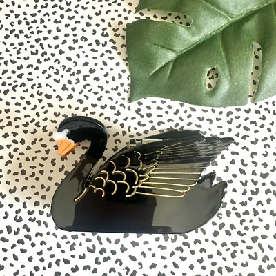 Black Swan Claw Clip Novelty Hair Accessory Acrylic Hair Clip Bird Gift NEW - Image 1 of 4