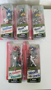 NFL MCFARLANE 3" FIGURE 2 FIGURES/PACK PACKERS PATRIOTS BRADY SHOCKEY LEWIS Rave - Picture 1 of 6