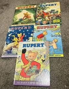 Rupert The Daily Express Annual 1971, 1973, 1975, 1976 & 1979 Hardback Excellent - Foto 1 di 21