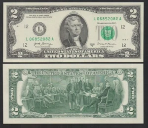 STATI UNITI: P#W545l banconota da 2 dollari 2017A San Francisco L non circolata. - Foto 1 di 1