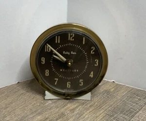 Westlclox Vintage Art Deco Clock Baby Ben Analog Round Gold Alarm Clock - Picture 1 of 2