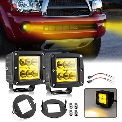 48W Amber LED Bumper Fog Lights Driving Lamp Kit For 2007-2013 Toyota Tundra - Image 1 of 4