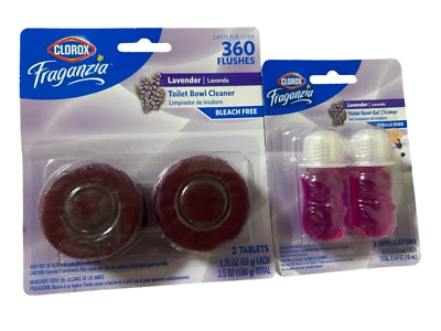 Clorox Fraganzia без отбеливателя туалет чаша очиститель гель и таблетка, набор из 4 лаванды - Изображение 1 из 3