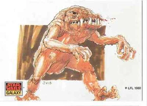1993 Topps Star Wars Galaxy Series 1 Rancor Sketch Base Card Nm #34 - Picture 1 of 2