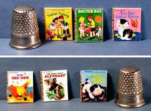Casa delle bambole miniatura 1:12 6 piccoli libri d'oro copertine classiche libro asilo giocattolo - Foto 1 di 3