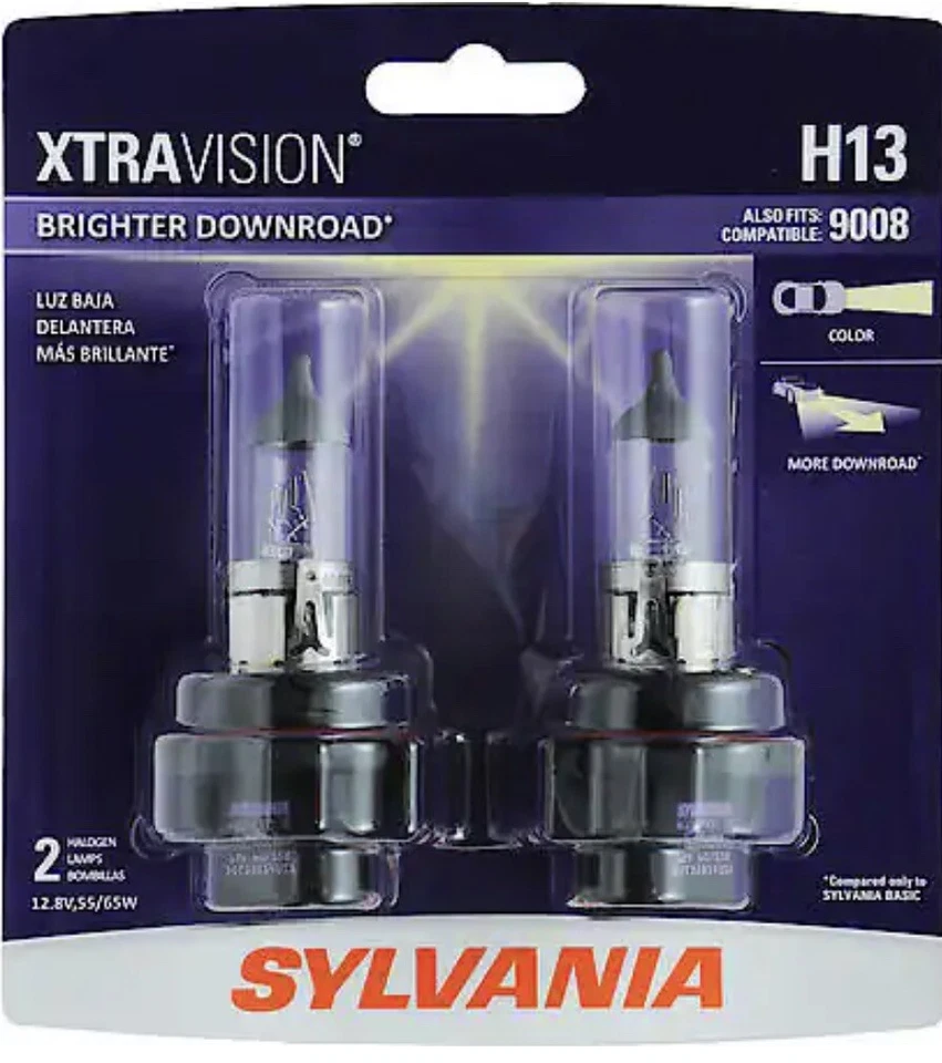 Sylvania Xtravision Halogen Lamp H13/9008 Bright Downroad 12.8v 65w New Box - Image 1 of 1