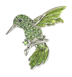 Trasparente Luccicante Cristalli Colibrì Spilla - Foto 1 di 2