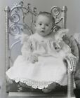 Antique Glass Plate Negative Baby On Chair Photo V00480