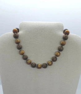 Collana girocollo vintage Trifari con perline marrone dorato - Foto 1 di 8