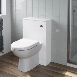 500mm Bathroom Toilet Soft Close Seat Back To Wall BTW Furniture Unit Pan White - Picture 1 of 11