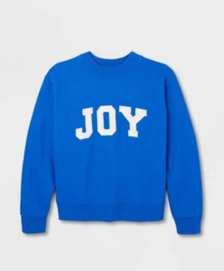 Universal Thread Damengröße Large kobaltblau Rundhalsausschnitt "Joy" Sweatshirt - Bild 1 von 4