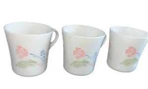 Corelle Corning "Pastell Ballett" Kaffee Tee Tasse Becher Rosa Blume Blau 3er Set_J2 - Bild 1 von 6
