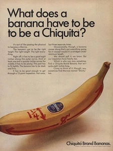 1967 Chiquita Banana: What Does Banana Have to Be LRG Vintage Print Ad - Picture 1 of 1