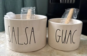 Juego de cuencos de cerámica Rae Dunn de guayaca magenta y salsa nuevos sin caja - Imagen 1 de 6