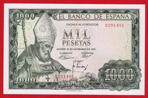 UNC, 1000 Pesetas, 1965 ''San Isidoro'' No Serie ,   Spain - Picture 1 of 2