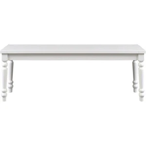 Philippe Wood Seat Dining Bench White with Turned Legs - Picture 1 of 8