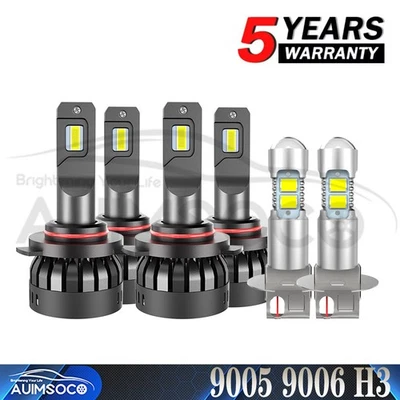For Mitsubishi Eclipse 1992-1997 6X Combo 6K LED Headlight Hi-Lo Fog Light Bulbs - Изображение 1 из 4