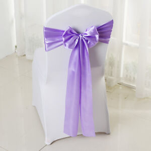 10/20/25/50 PCS Satin Chair Covers Sashes Bows Ties Wedding Party Banquet Decor