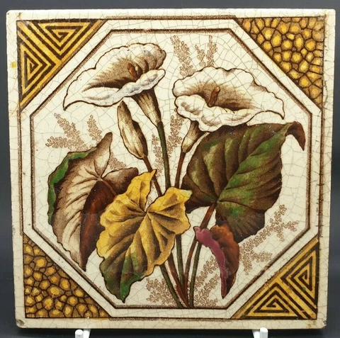 Victorian Fireplace Tile Peace Lilies Design By The Decorative Art Tile Co Cover