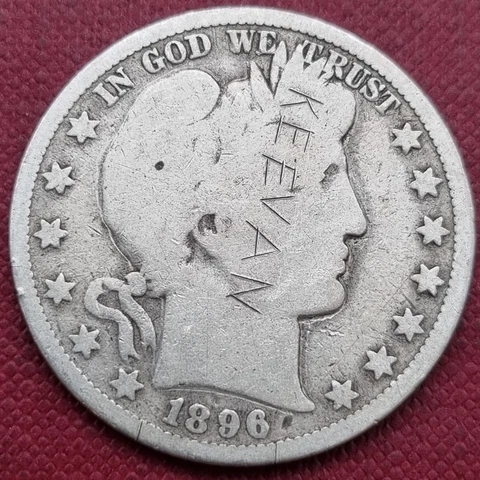 1896 O Barber Half Dollar 50c Circulated Details #60209 Cover